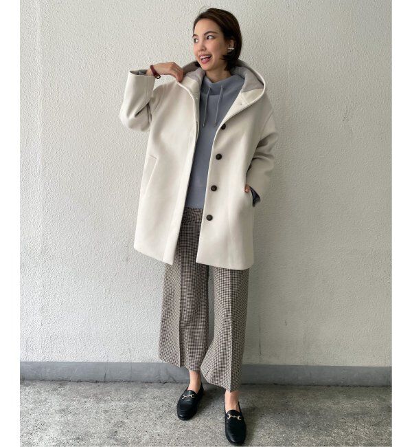 ikka「RENU メルトンミドル丈フードジャケット」|その他|