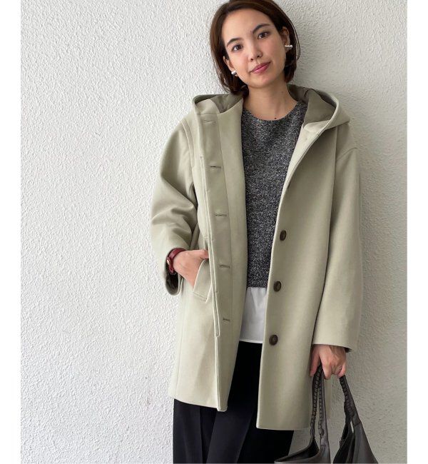 ikka「RENU メルトンミドル丈フードジャケット」|その他|