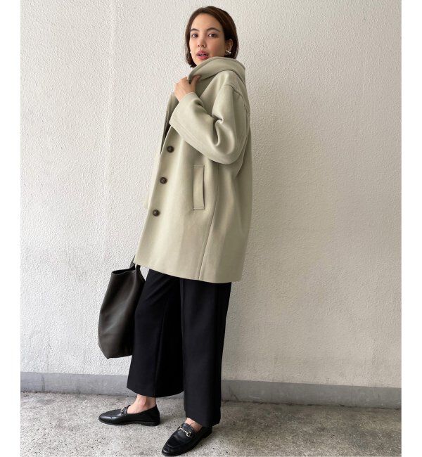 ikka「RENU メルトンミドル丈フードジャケット」|その他|