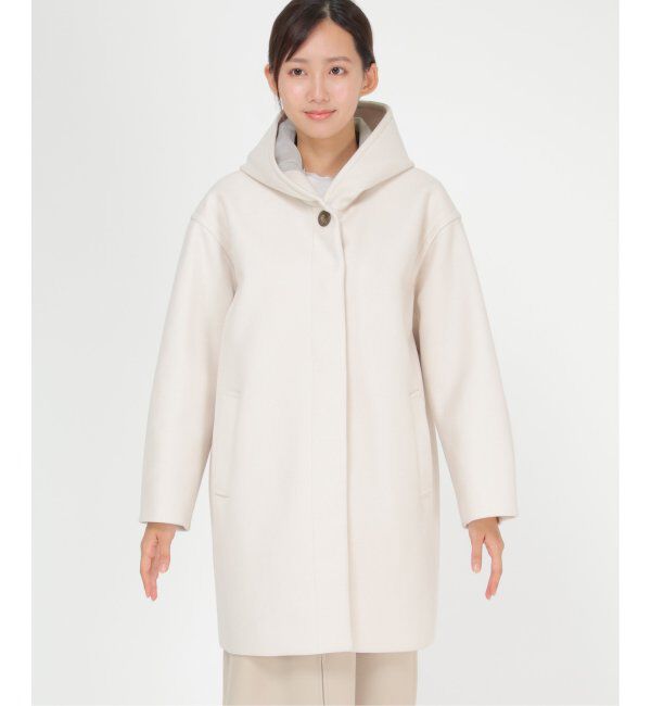ikka「RENU メルトンミドル丈フードジャケット」|その他|