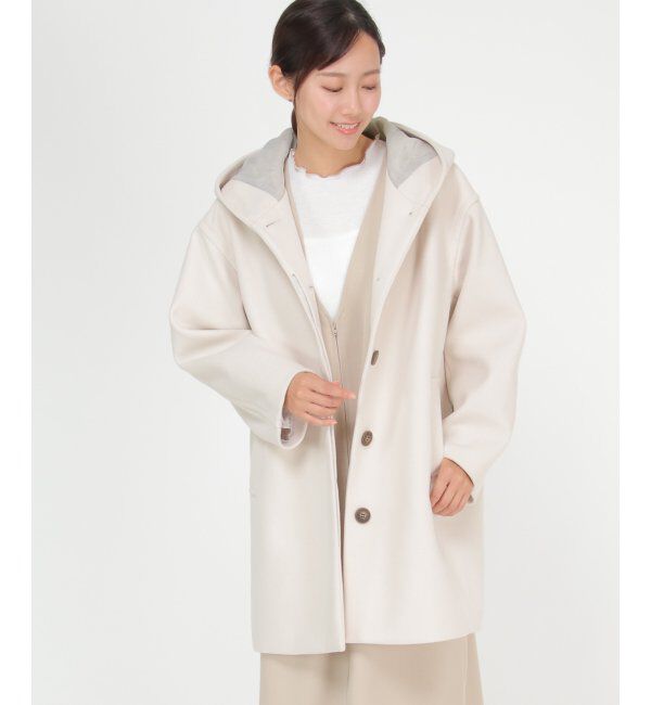 ikka「RENU メルトンミドル丈フードジャケット」|その他|