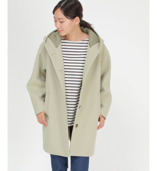 ikka「RENU メルトンミドル丈フードジャケット」|その他|