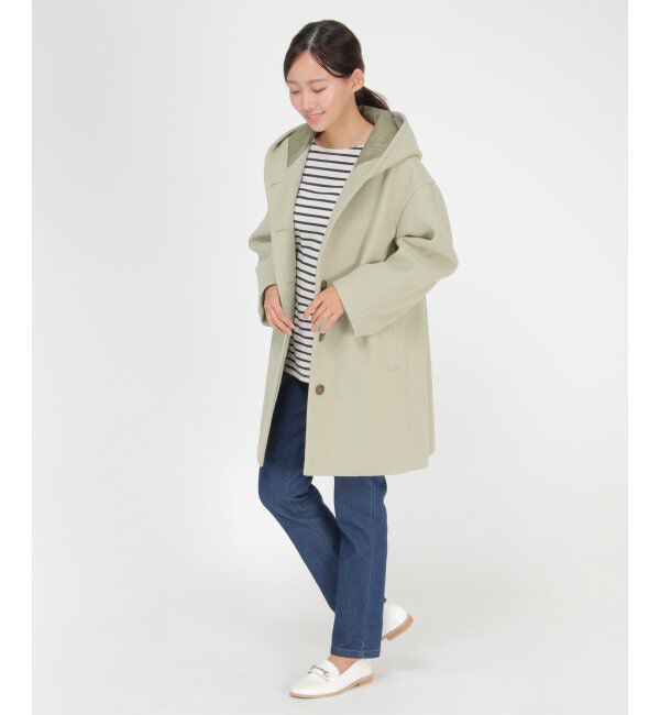 ikka「RENU メルトンミドル丈フードジャケット」|その他|