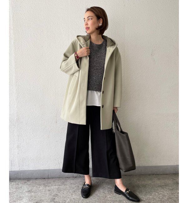 ikka「RENU メルトンミドル丈フードジャケット」|その他|