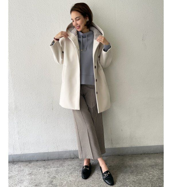 ikka「RENU メルトンミドル丈フードジャケット」|その他|