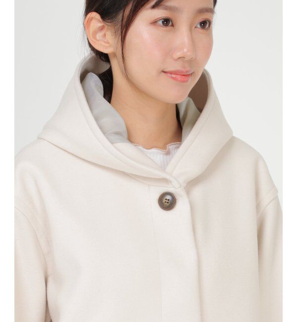 ikka「RENU メルトンミドル丈フードジャケット」|その他|