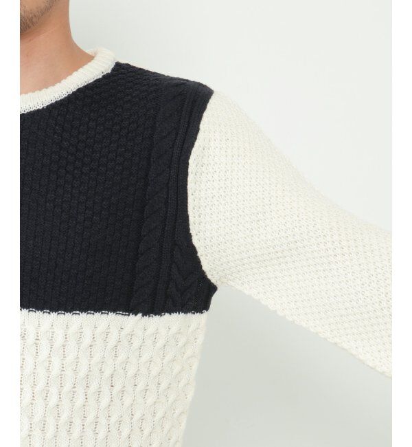 ikka「ブロック切り替えニット」|プルオーバー|