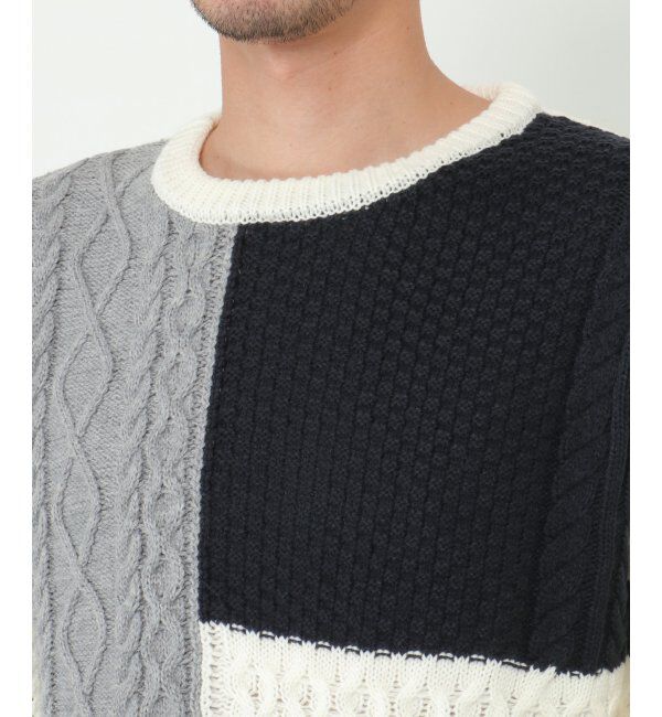 ikka「ブロック切り替えニット」|プルオーバー|