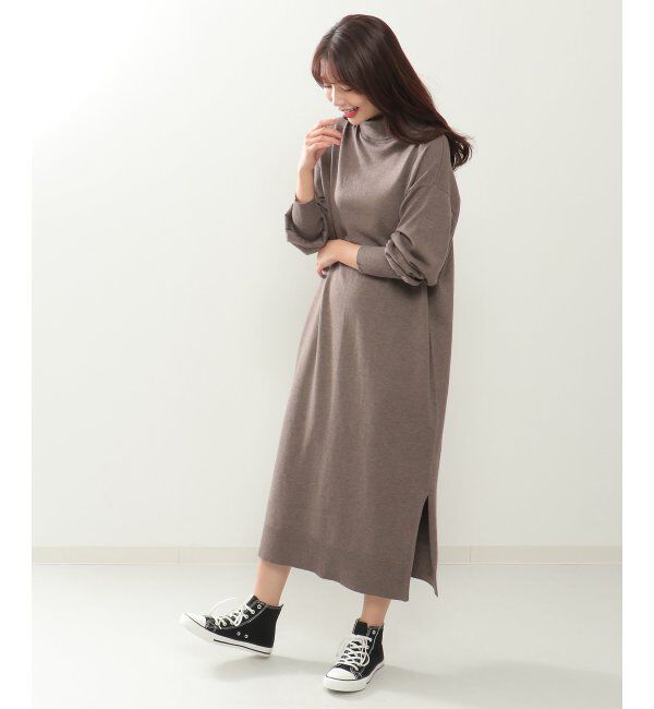 IKKA LOUNGE「タートルニットスリットワンピース」|その他|コーヒー