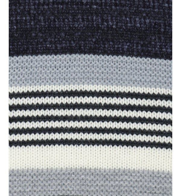 ikka「【洗濯機で洗える】モールミックスボーダーニット」|プルオーバー|