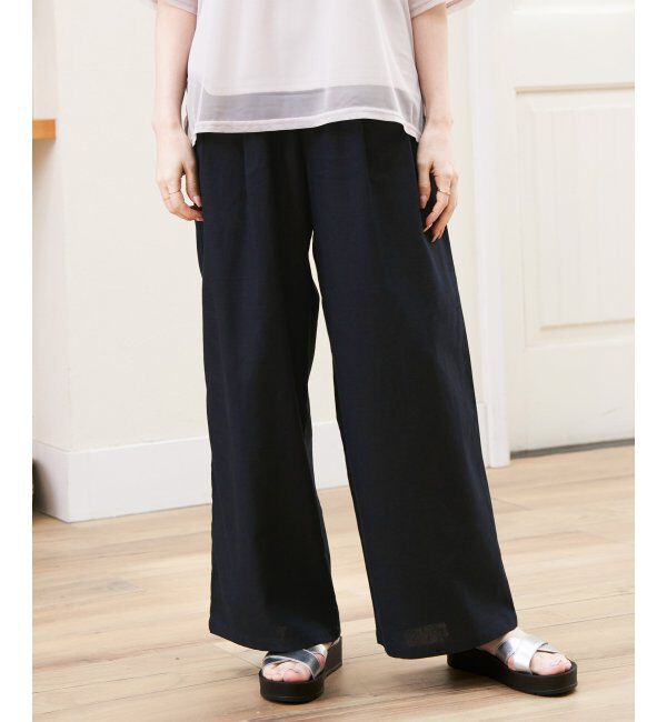 ikka「麻混ベルト付きイージーパンツ」|その他|