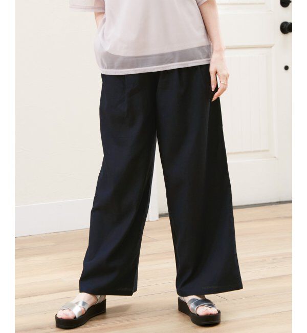 ikka「麻混ベルト付きイージーパンツ」|その他|