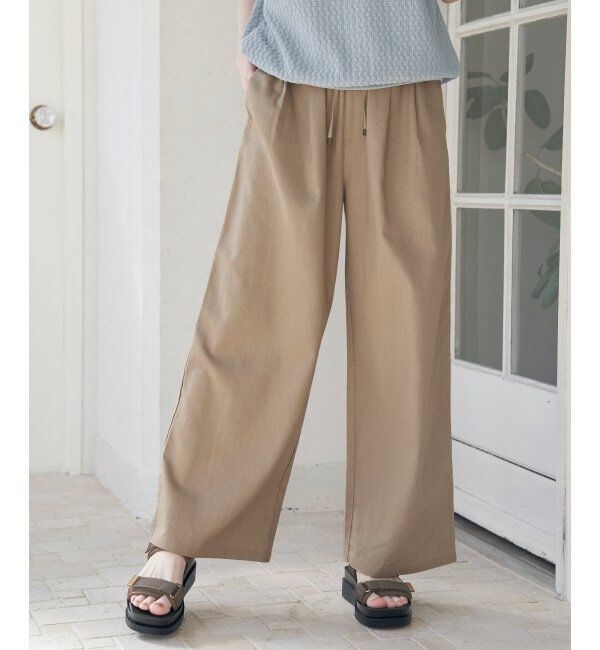 ikka「麻混ベルト付きイージーパンツ」|その他|
