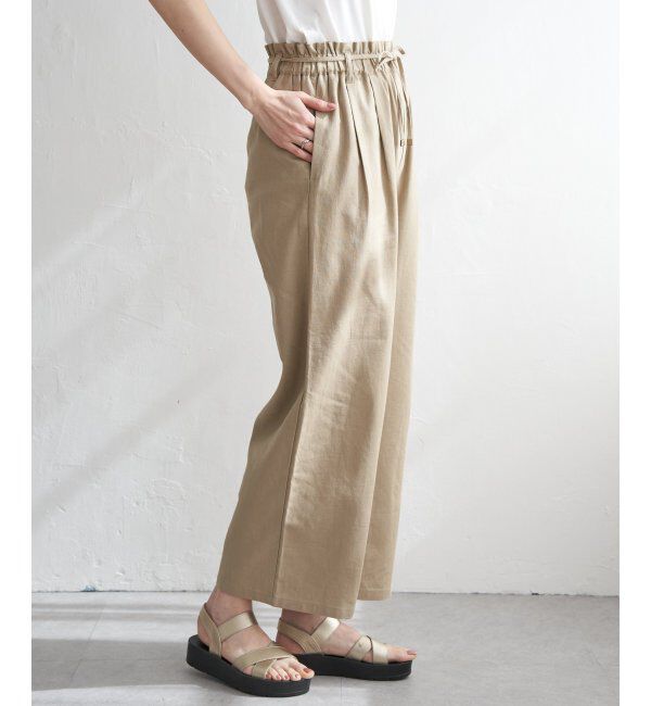 ikka「麻混ベルト付きイージーパンツ」|その他|