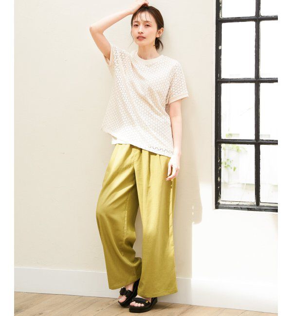 ikka「麻混ベルト付きイージーパンツ」|その他|