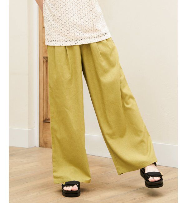 ikka「麻混ベルト付きイージーパンツ」|その他|