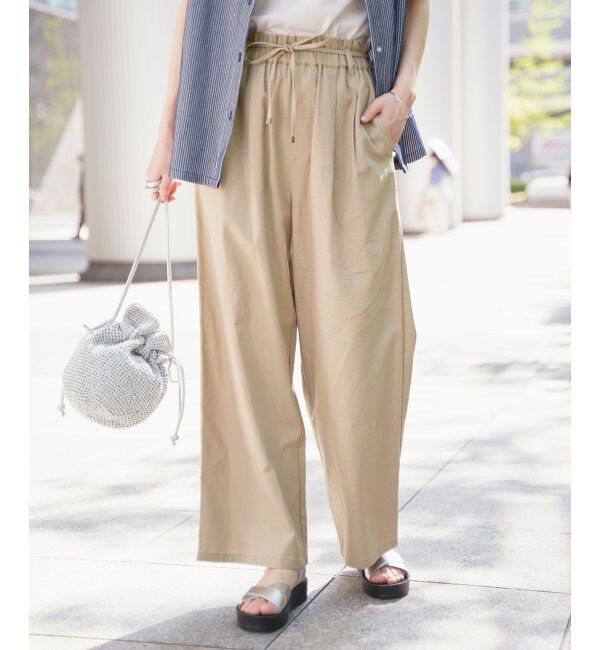 ikka「麻混ベルト付きイージーパンツ」|その他|
