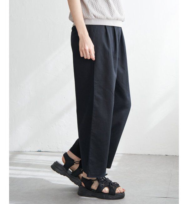 ikka「麻混ベルト付きイージーパンツ」|その他|