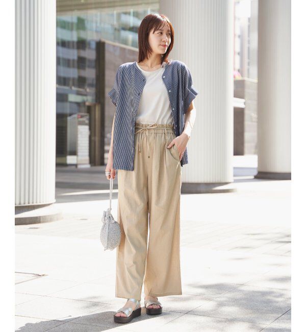 ikka「麻混ベルト付きイージーパンツ」|その他|