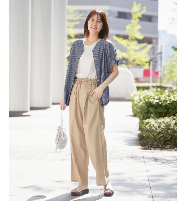ikka「麻混ベルト付きイージーパンツ」|その他|