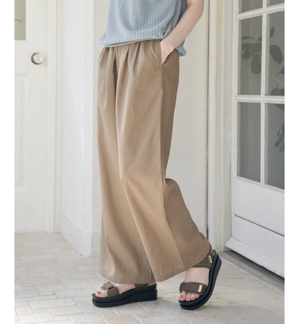 ikka「麻混ベルト付きイージーパンツ」|その他|