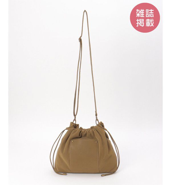 ikka「PUパフ巾着ショルダーバッグ」|その他|カーキ