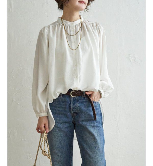 Lbc with Life「キリュウゾメバンドカラーチュニック」|シャツ・ブラウス|