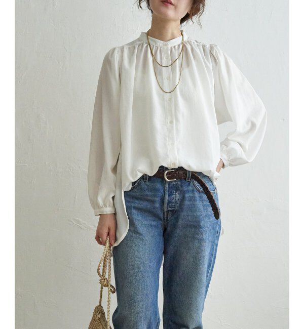 Lbc with Life「キリュウゾメバンドカラーチュニック」|シャツ・ブラウス|