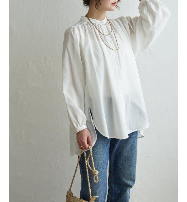 Lbc with Life「キリュウゾメバンドカラーチュニック」|シャツ・ブラウス|