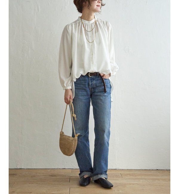 Lbc with Life「キリュウゾメバンドカラーチュニック」|シャツ・ブラウス|