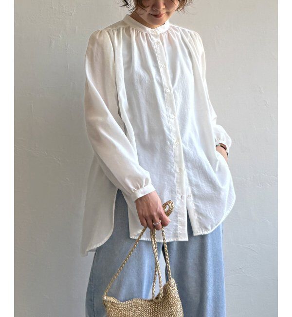 Lbc with Life「キリュウゾメバンドカラーチュニック」|シャツ・ブラウス|