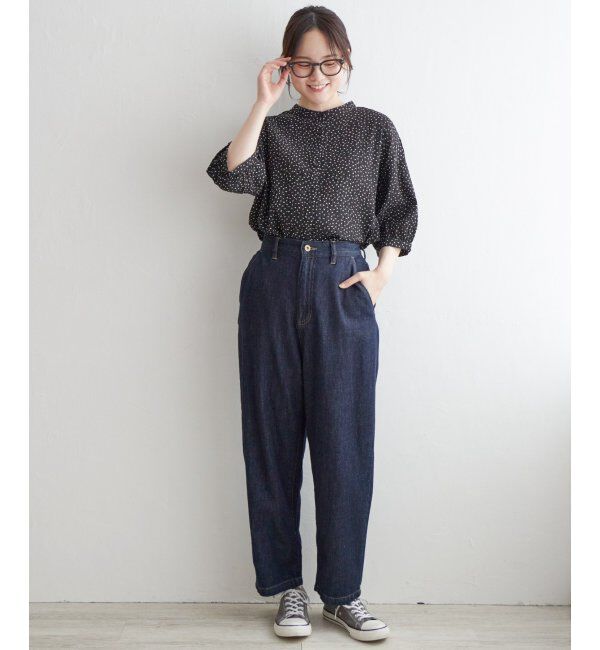 Lbc with Life「シャーリングバンドカラーブラウス」|シャツ・ブラウス|