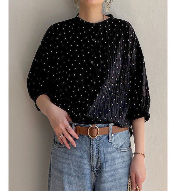 Lbc with Life「シャーリングバンドカラーブラウス」|シャツ・ブラウス|