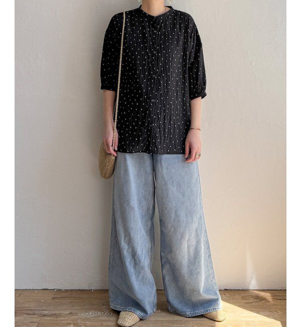 Lbc with Life「シャーリングバンドカラーブラウス」|シャツ・ブラウス|