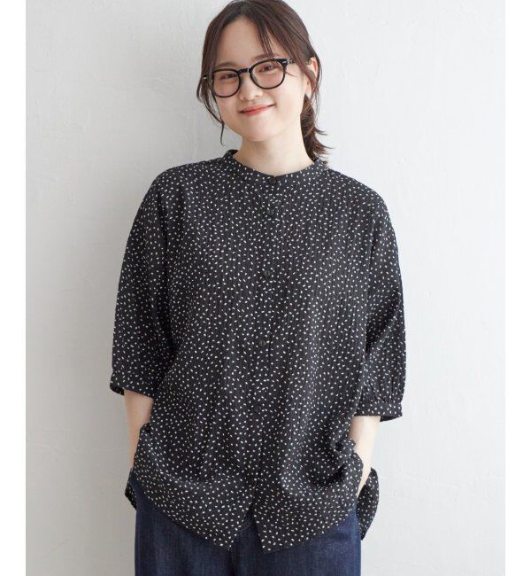 Lbc with Life「シャーリングバンドカラーブラウス」|シャツ・ブラウス|