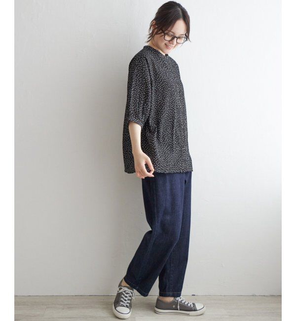 Lbc with Life「シャーリングバンドカラーブラウス」|シャツ・ブラウス|