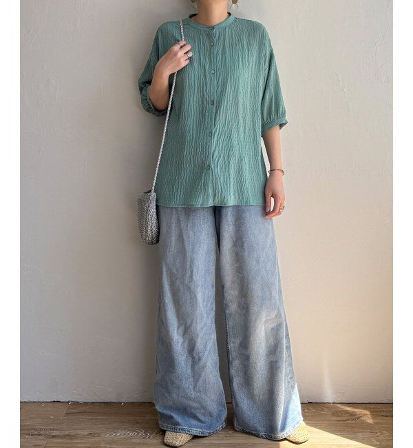 Lbc with Life「シャーリングバンドカラーブラウス」|シャツ・ブラウス|