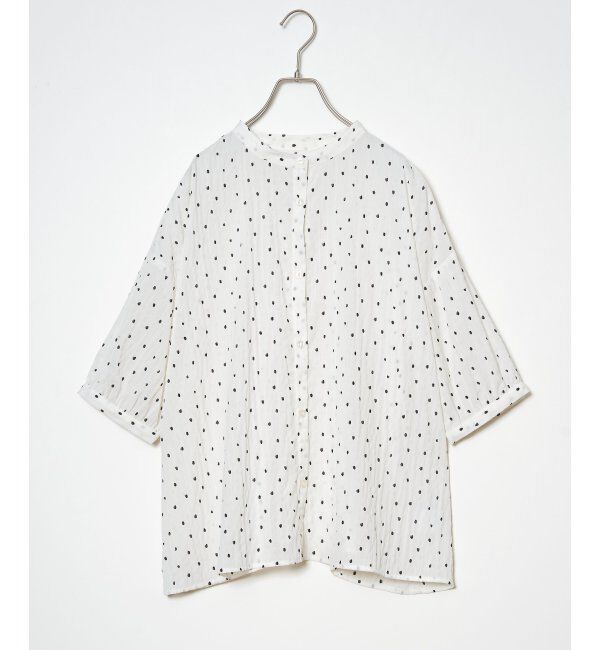 Lbc with Life「シャーリングバンドカラーブラウス」|シャツ・ブラウス|