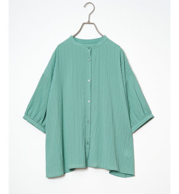 Lbc with Life「シャーリングバンドカラーブラウス」|シャツ・ブラウス|