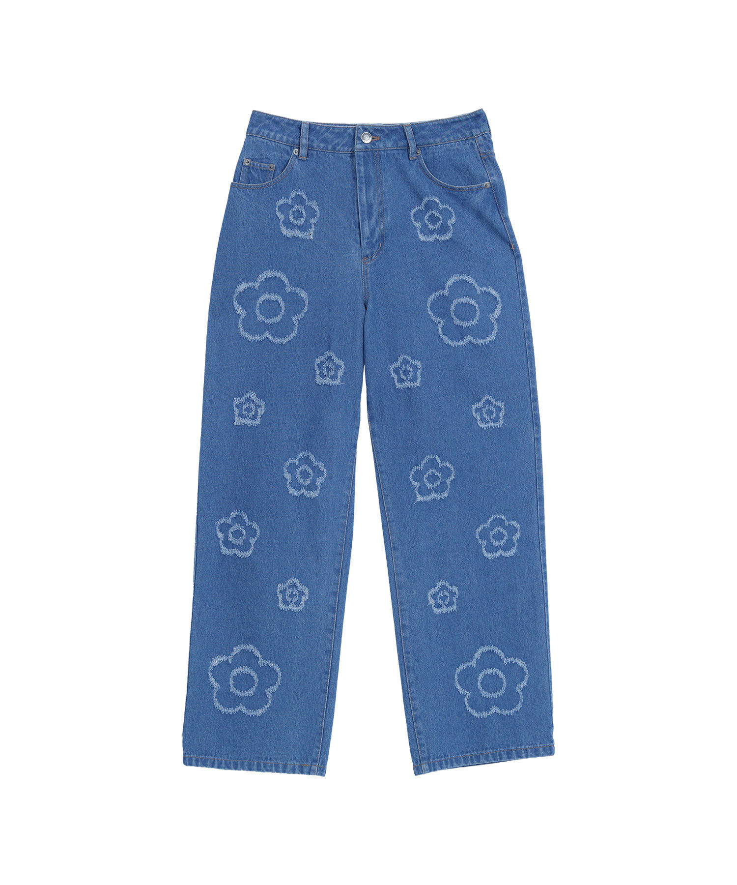 MARY QUANT「ランダムデイジーデニム パンツ」|デニム|ブルー