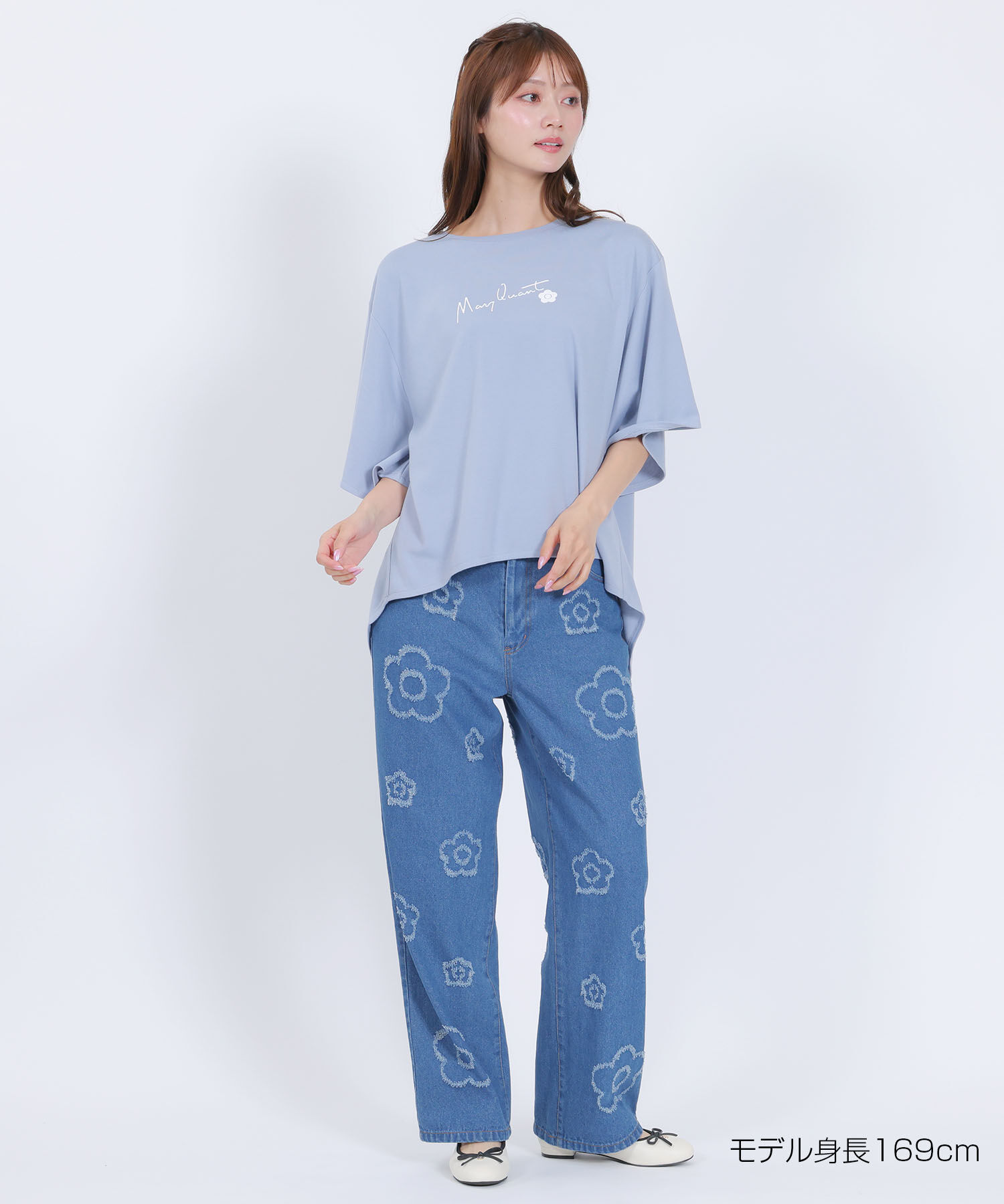 MARY QUANT「ランダムデイジーデニム パンツ」|デニム|