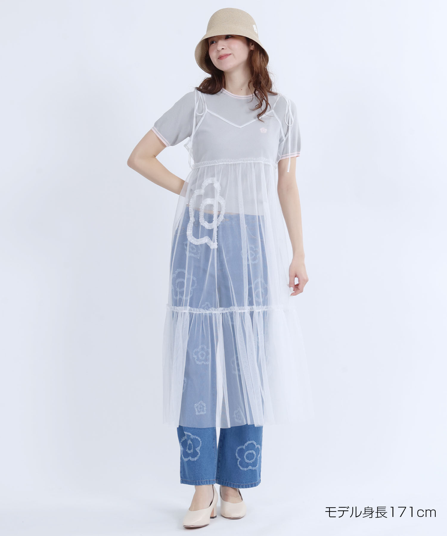 MARY QUANT「ランダムデイジーデニム パンツ」|デニム|