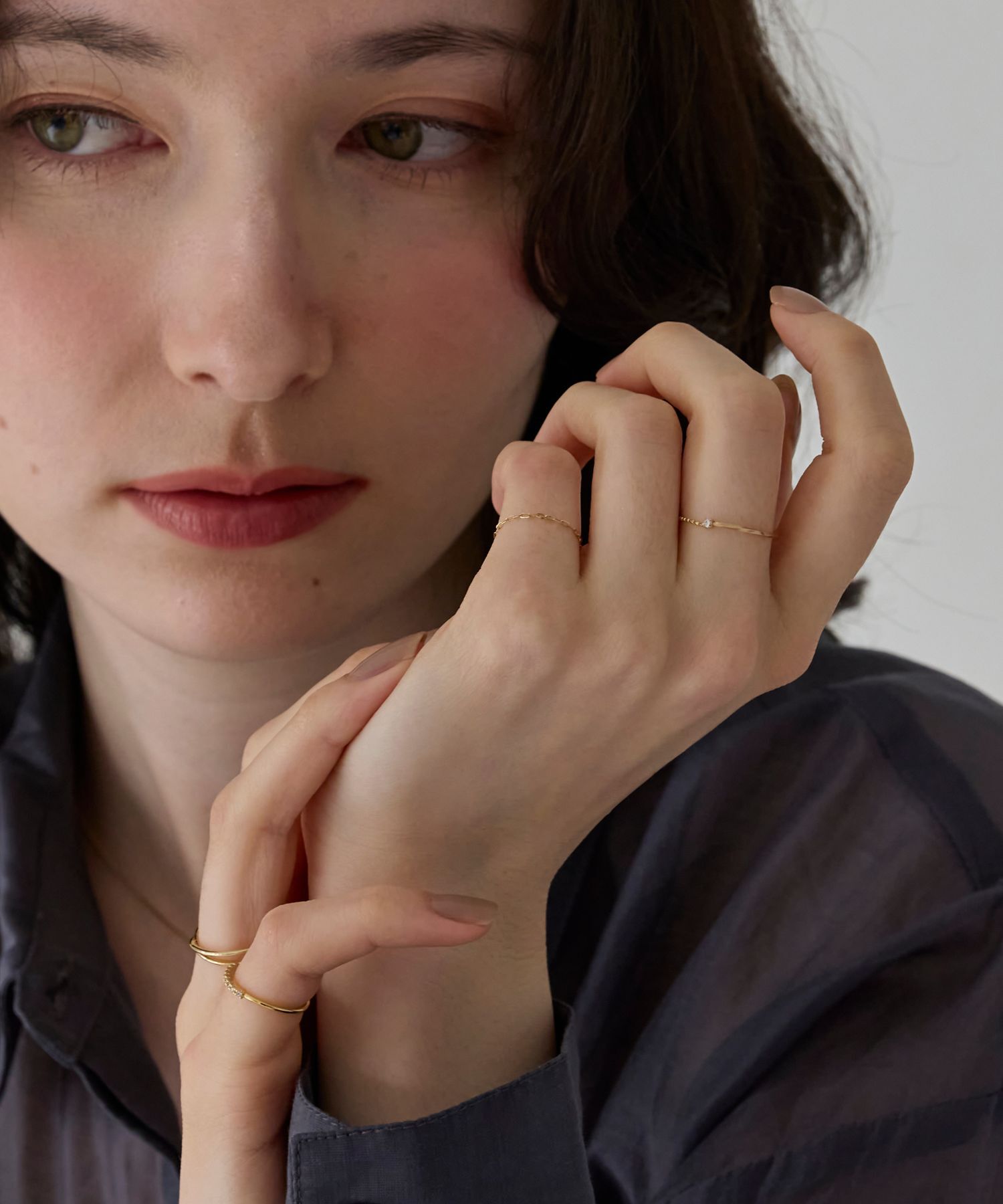 Phoebe「【K10】ブライトネスチェーンリング／BOXつき」|リング|