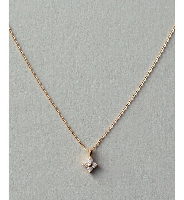 ete「[レイヤード] K18YG ダイヤモンド フローレット ネックレス」|ネックレス|イエローゴールド