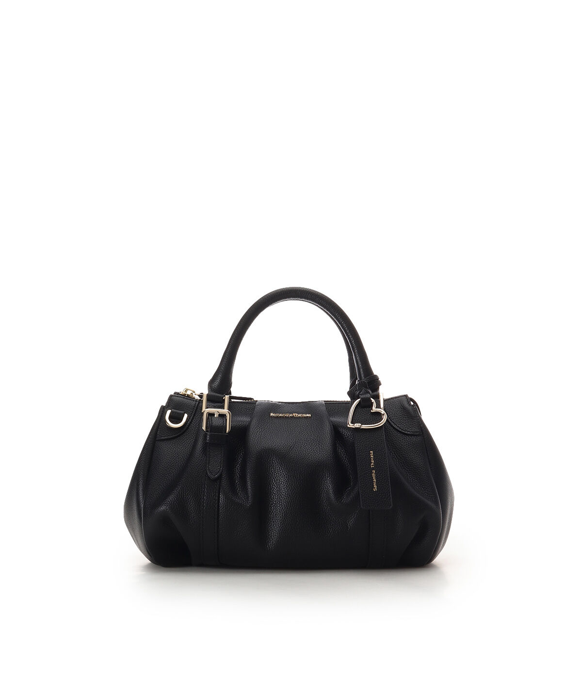 Samantha Thavasa「タックデザインソフトレザーハンドバッグ」|ハンドバッグ|ブラック