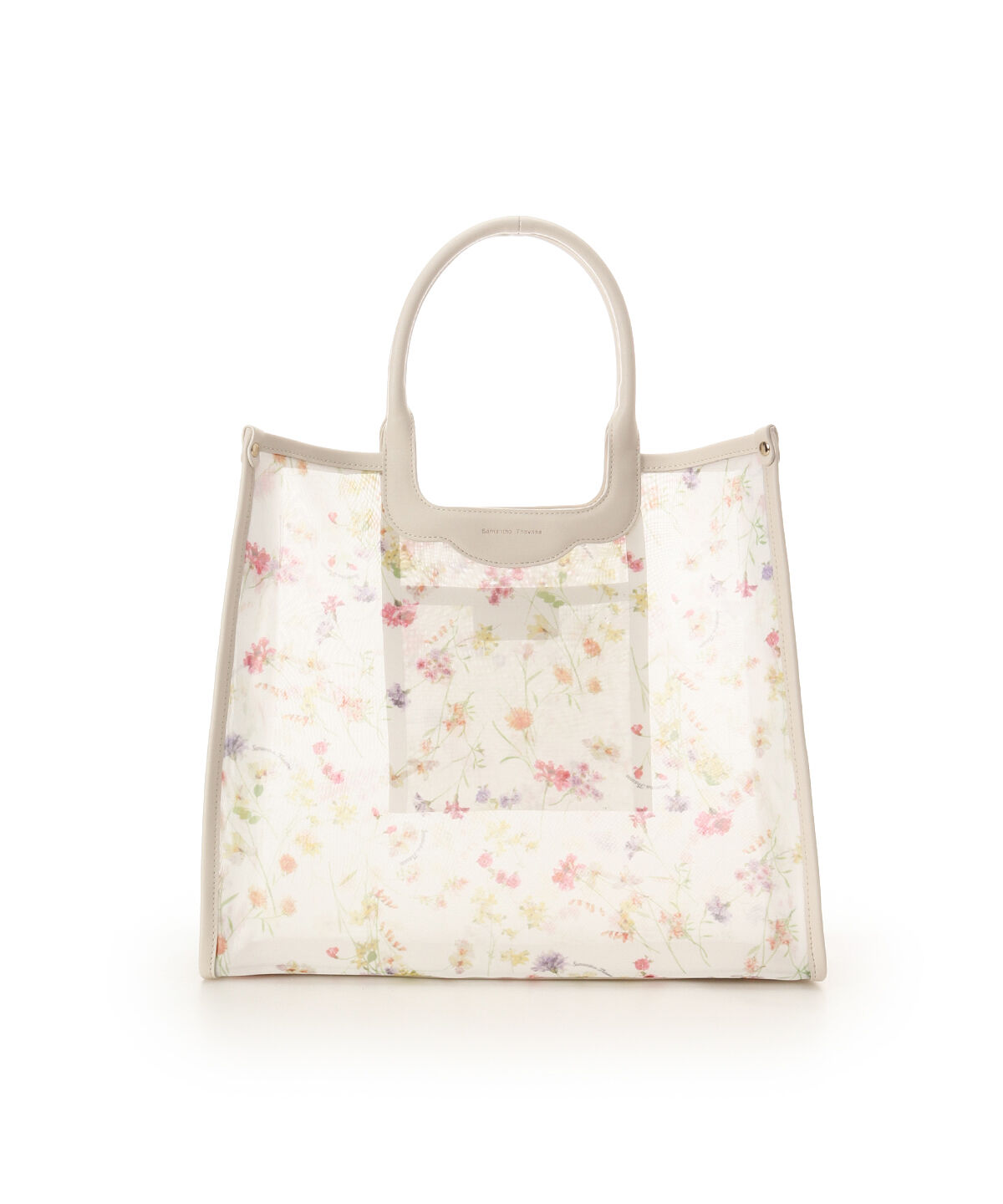 Samantha Thavasa「フラワーモチーフチュール トートバッグ」|トートバッグ|オフホワイト
