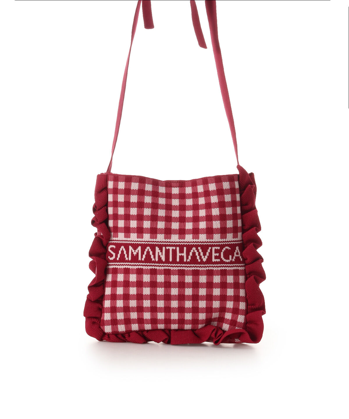 Samantha Vega「ニットギンガムショルダーバッグ」|ショルダー・メッセンジャー|