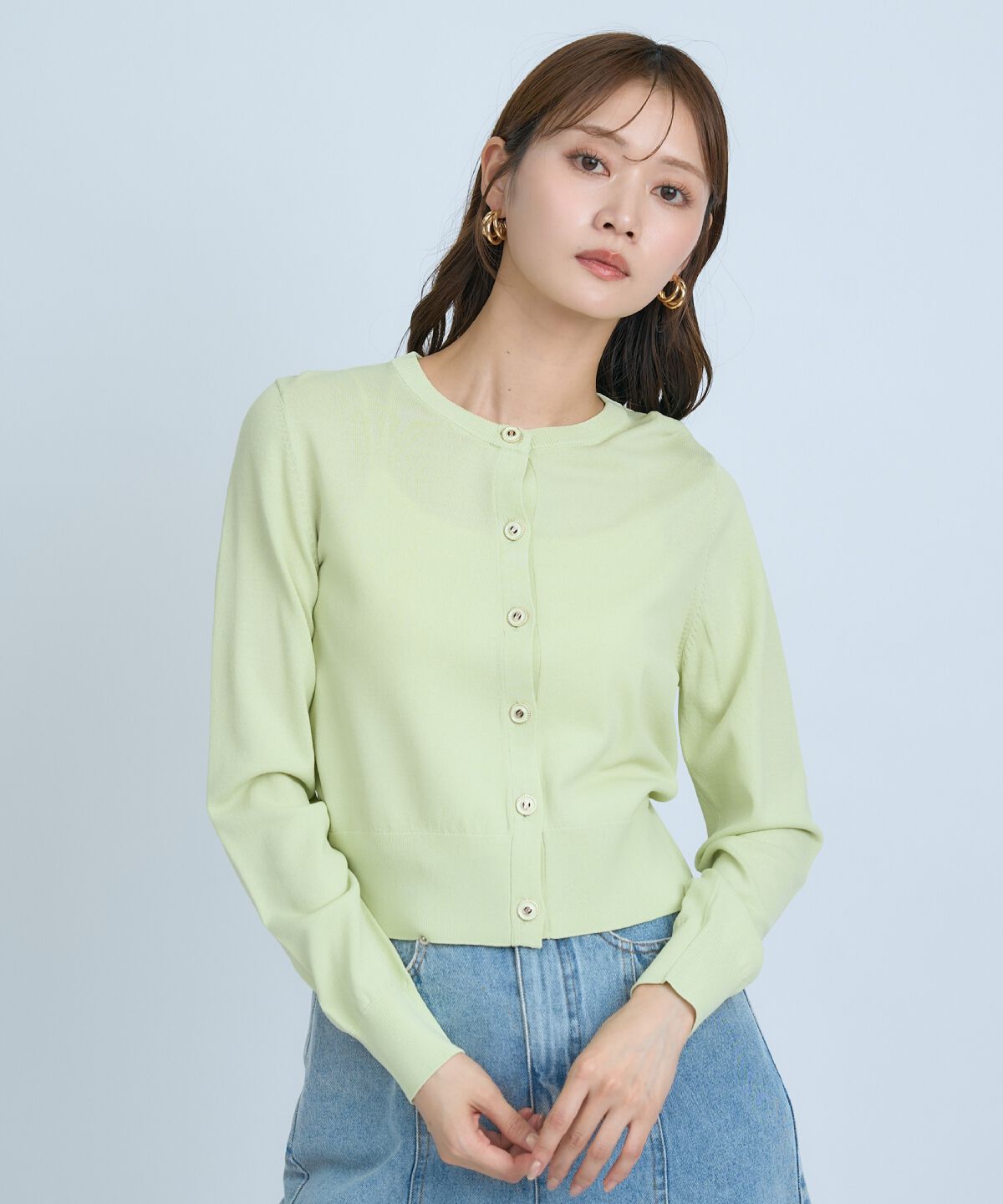 アンドクチュール「クルーネックカーディガン」|カーディガン|