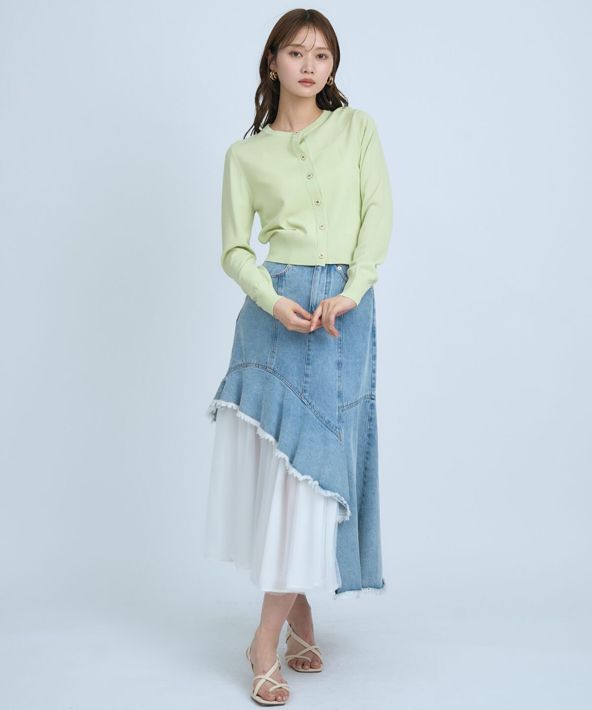 アンドクチュール「クルーネックカーディガン」|カーディガン|