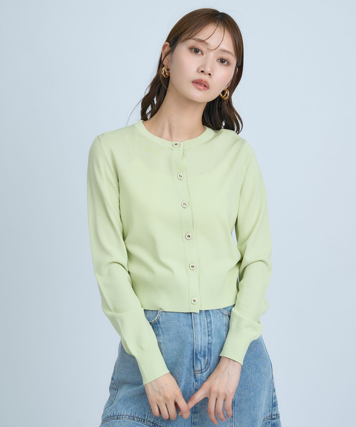 アンドクチュール「クルーネックカーディガン」|カーディガン|